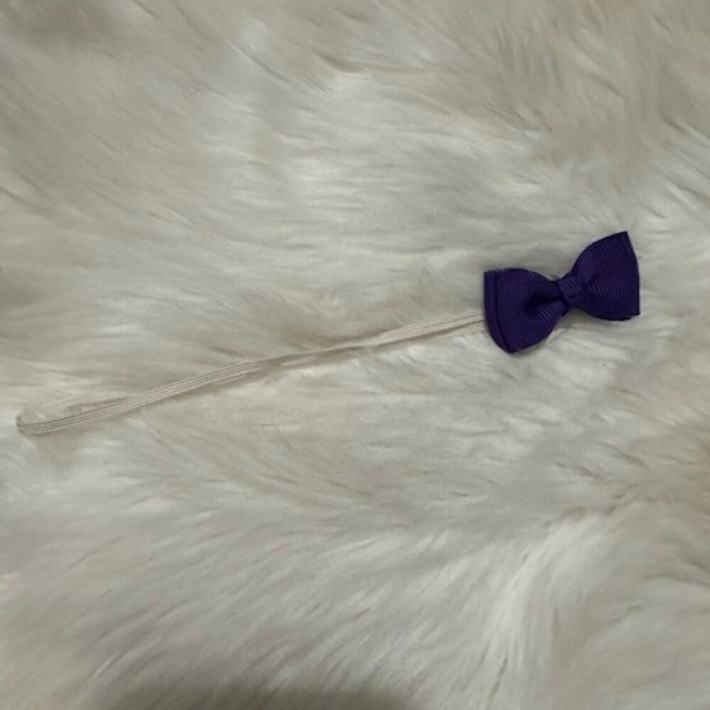 Plum 2" Mini Bow on Skinny FOE elastic headband  7518  Handmade Boutique